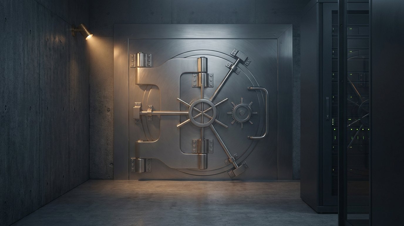 Vault door at the entrance to a DediPrivacy facility